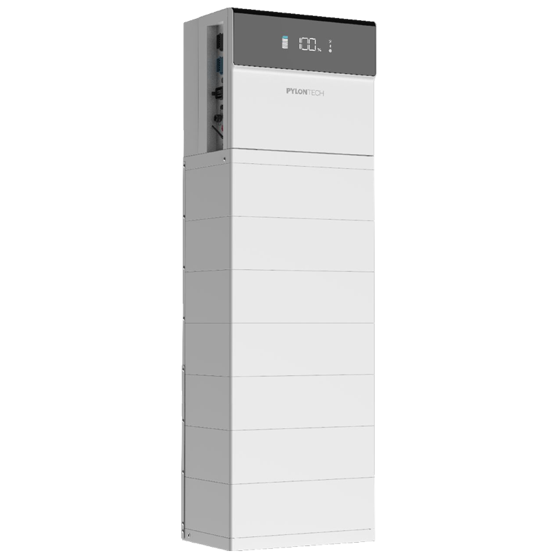Sistema de almacenamiento de energía Force H3X con inversor híbrido y módulos de batería apilados.